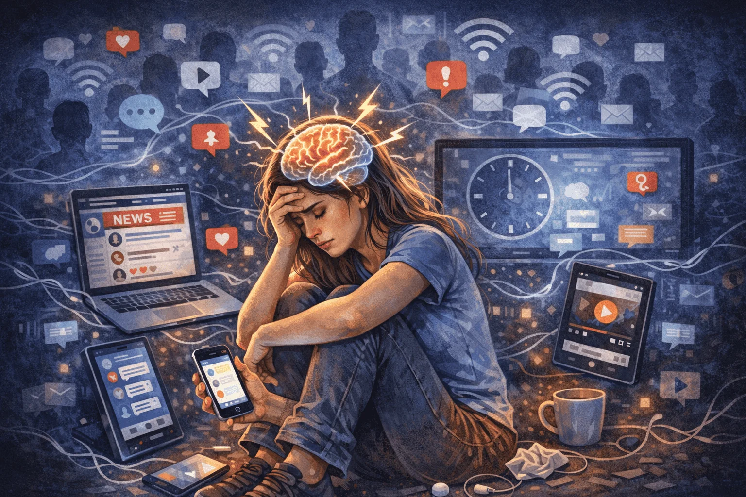 Ansiedade no mundo hiperconectado: como o excesso de telas está afetando sua saúde mental (e o que fazer na prática)